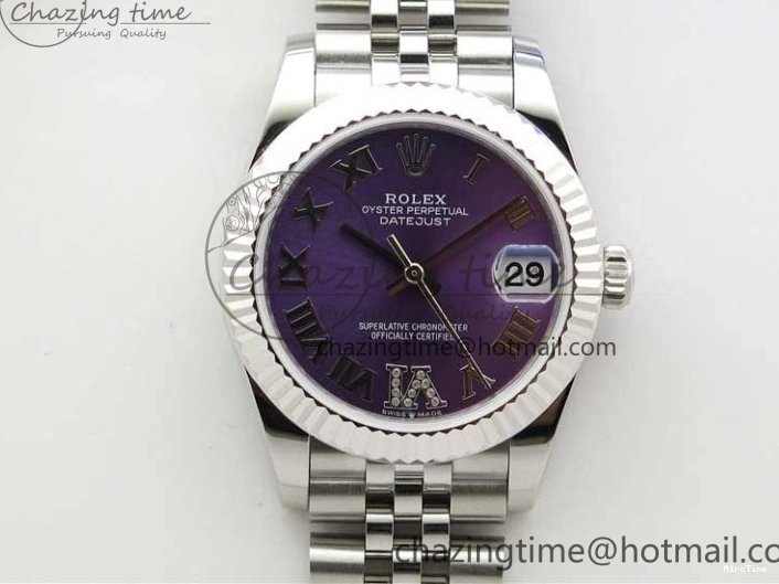 MiroTime 0508 Datejust 31mm 278271 SS BP Maker Best Edition Purple Roman Dial on Jubilee Bracelet OdorResistant 2724